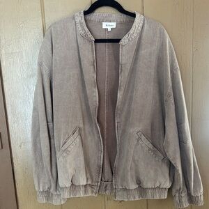 Bohme Taupe Faded Bomber Jacket